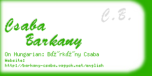 csaba barkany business card